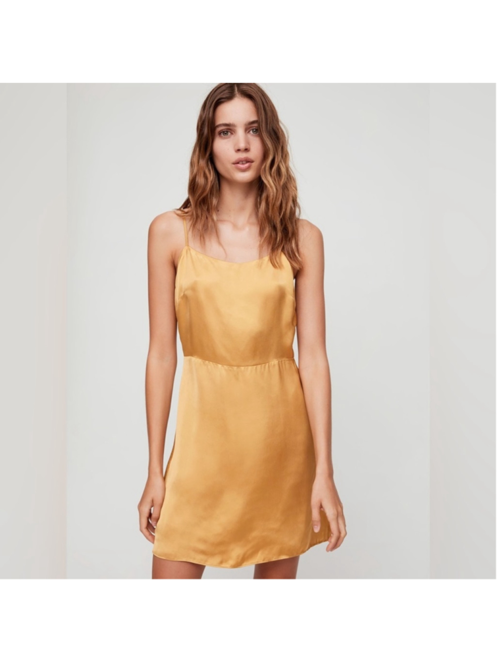 Aritzia Wilfred Red Isabelle Satin Mini Dress Mid-Thigh Size 2 - Picture 2 of 11